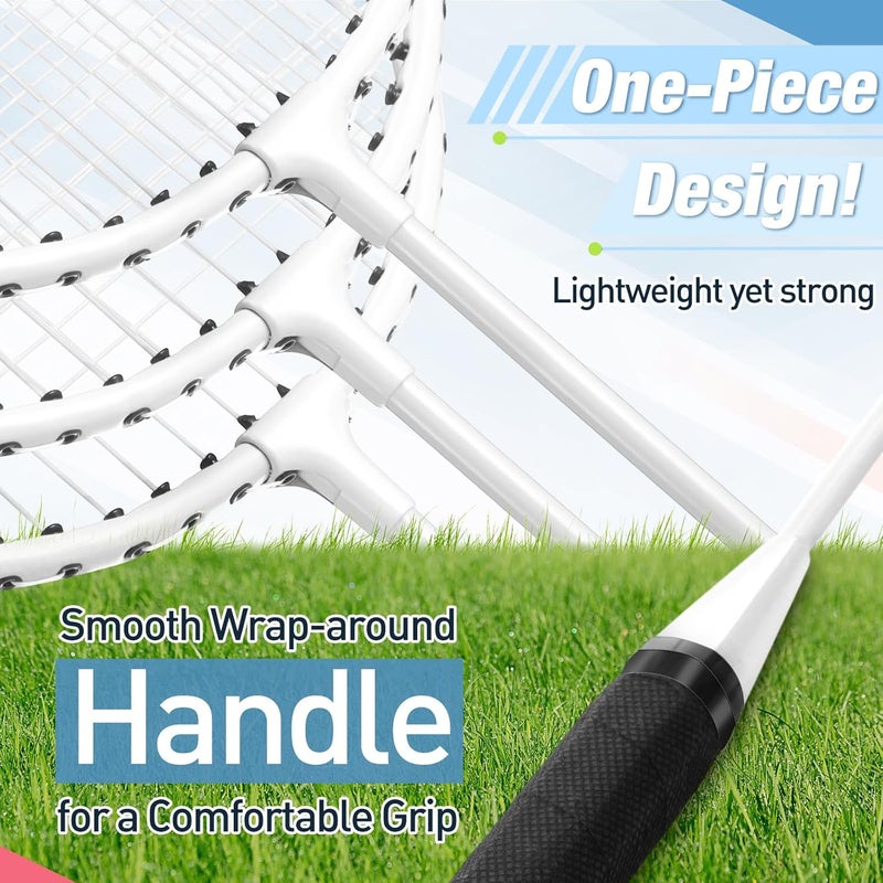 Chitidr 6 Packs Badminton Rackets Set Include 6 Lightweight Rackets 12 Nylon Plastic Shuttlecocks 3 Carrying Bags for Summer Outdoor Backyard Games Sports Beginners Adults - Image 5